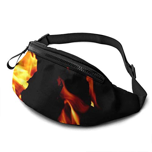 XCNGG Bolso de cintura corriente bolso de cintura de ocio bolso de cintura bolso de cintura de moda Flame Fire Waist Bag Pack Sturdy Zippers Running Belt Large Capacity Waist Pouch Bag for Phone Passp