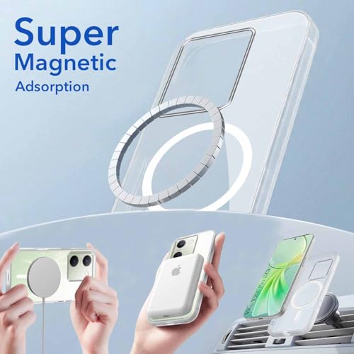 Image of Jkobi Lifetime Anti-Yellow MagSafe Compatible Clear Back Cover Case for Vivo Y200 Pro 5G (Sleek Hard Crystal | Shockproof and Camera Protection)