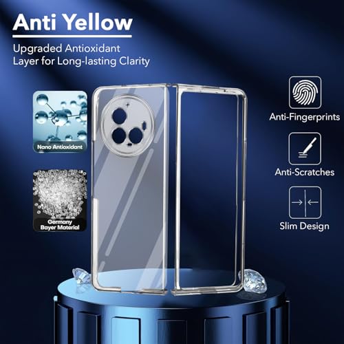 Image of Jkobi Lifetime Anti-Yellow Clear Back Cover Case for Vivo X Fold3 Pro (Sleek Hard Crystal | Shockproof and Camera Protection)