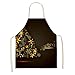 Secuos Navidad Dorado Negro Patrón De Regalo Delantales De Limpieza 53 * 65 Cm Cocina Casera Delantal De Cocina Ropa De Cocinero Algodón Lino Baberos para Adultos 2Wq-46378-039