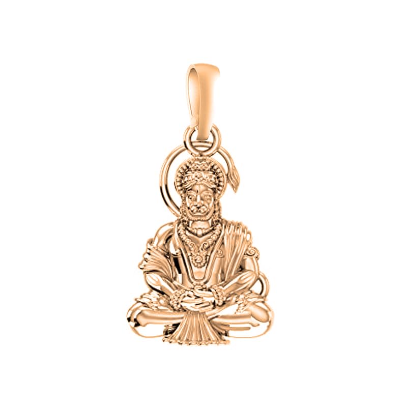 Colgante de plata de ley de Dios Hanuman Mtrolls AMZ 133 con acabado en oro de 22 quilates