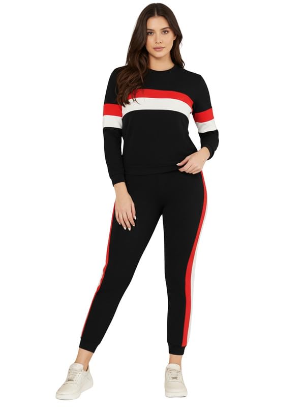 Women's Cotton Blend Taped Tracksuit | Co-ord Set For Women| Track Suit Set For Women-picture-30