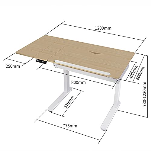 Mesas de dibujo, mesa elevadora eléctrica inclinable, mesa de trabajo para estudio de arte, dibujo (natural, 120 x 60 cm) - imagen 3
