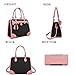 Qiyuer Medium Handbags For Women Vegan Leather Purses Set Satchel Tote Bags With Matching Wallet 2pcs BlackPink