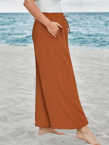 CUPSHE Women's Plus Size Wide Leg Pants Loose Trousers Straight Lounge Pockets Elastic Waist Palazzo Pants3