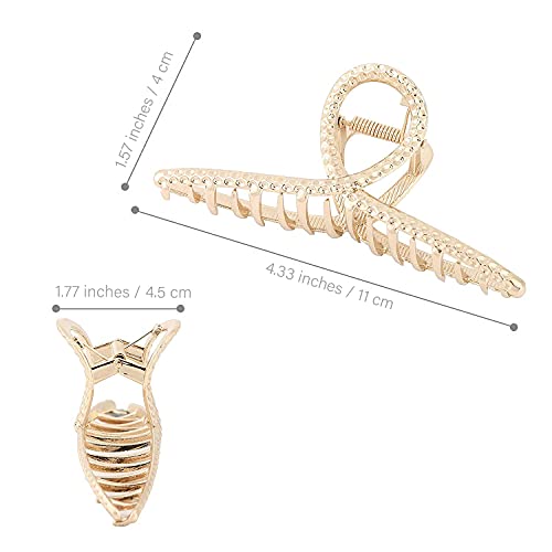 Foto von 5 Stück Große Haarklammer,WELROG Rutschfeste große Haarspangen für Damen Mädchen Haar Jaw Clips für dickes Haar Dünnes Haar (Metall #2)
