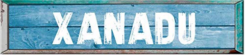 Any And All Graphics Xanadu 4"X18" Rectangle Blue Colored Weathered Painted Look Novelty Décor Composite Aluminum Beach Cottage Sign. #TOP19