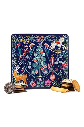 Scandi Belgian Biscuits Tin - Christmas Biscuit Tins, Gift Set with Belgian Chocolate Biscuits Selection, Novelty Christmas Treat Box - Festive Tins of Chocolates Gifts for Women & Men