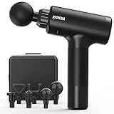 IOOKNA Massager Gun, Deep Tissue Massager for Pain Relief, Super Quiet Portable Body Relaxation Electric Muscle Massage Gun with 20 Speeds, 6 Heads & Carrying Case.