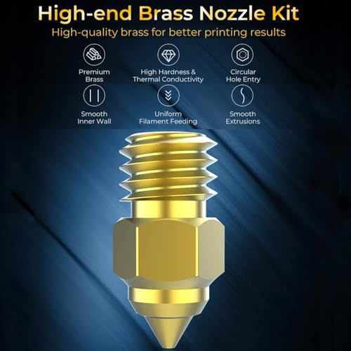 Image of 3 idea Imagine Create Print Creality 8PCS 3D Printer High-end Brass Nozzle Kit,Extruder Nozzles 0.25mm, 0.4mm, 0.6mm, 0.8mm for Ender 3 /Ender 3 Pro /Ender-3 V2 /Ender 3 Max /Ender 5 Plus