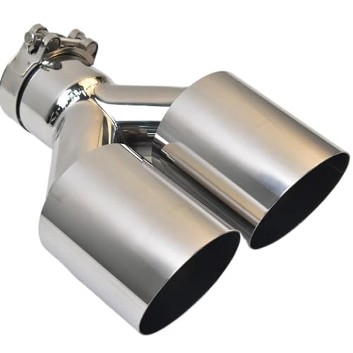 Silencieux d'échappement avec embouts doubles 73mm-76mm en acier inoxydable 304 export