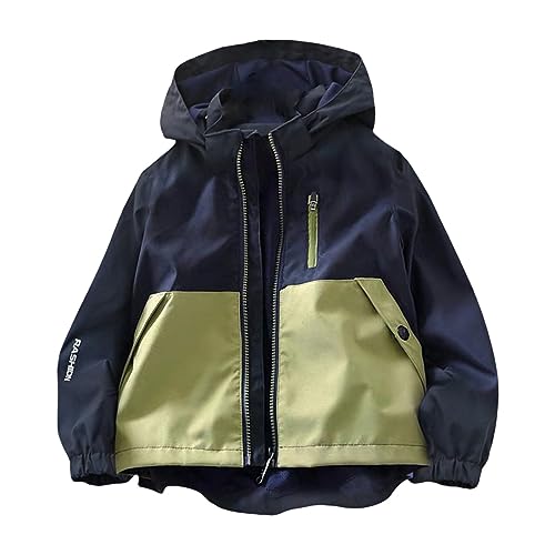sfdgfhyf Kids Autumn Winter Outwear Boys' Spliced Hardshell Zipper Breathable Outdoor Children's Coat For 3 To 9 Years