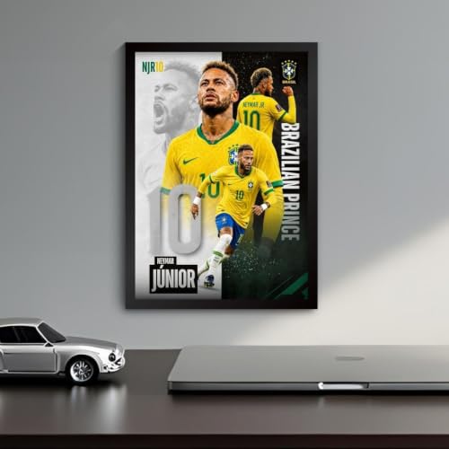 Image of Funk You Store Neymar Poster Framed | Neymar Wall Art Posters Framed | Brazil Edition Football Legend | Premium Sports Decor for Football Fans | Motivational Wall Poster (F 185)