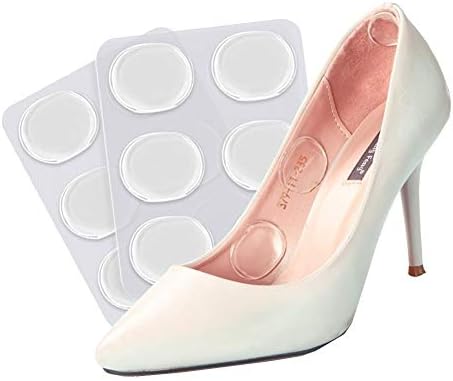 Gel Heel Pads [12 PCS] Soft High Heel Pads Shoe Pads Silicone Gel Heel Cushion Inserts for Women Foot Care Shoe Inserts Pad Insoles, Prevent Back Heel Pain and Improve Loose Shoe Fit, Self-Adhesive