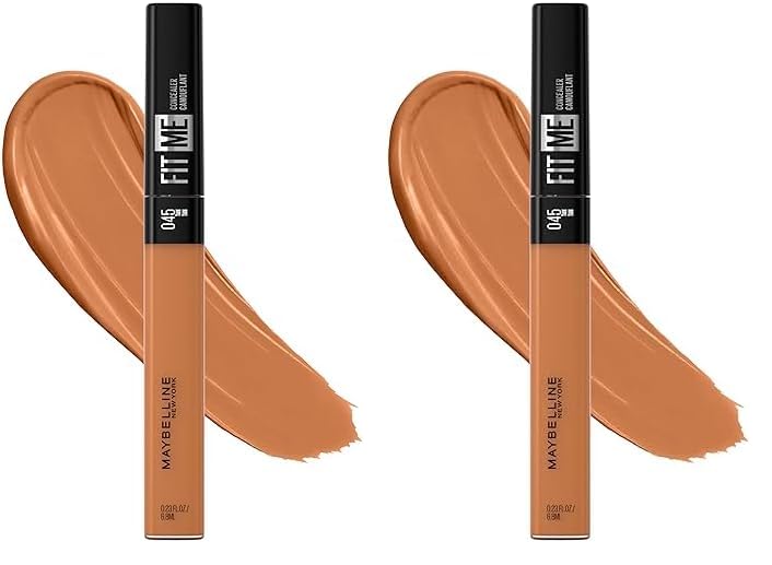 Maybelline Fit Me - Maquillaje corrector líquido, cobertura natural, sin aceite, bronceado, 1 unidad (paquete de 2)