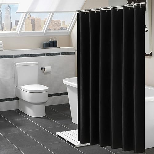 Rideau de douche en tissu lavable doublure polyester avec 12 crochets - 5
