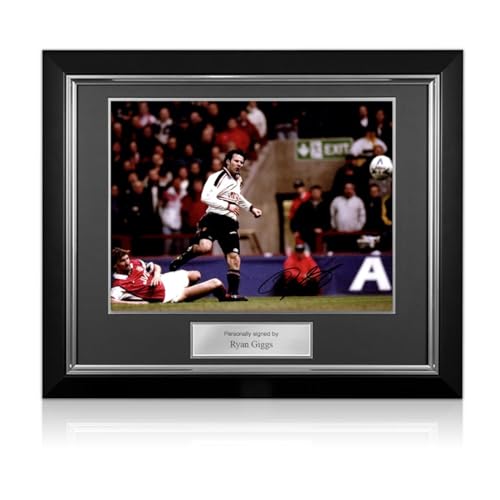 Exclusive Memorabilia Ryan Giggs Signed Manchester United Soccer Photo: Semi-Final Goal. Deluxe Frame