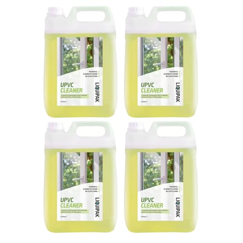 Liquipak UPVC 4x5L – Bulk Concentrated Window, Door Frame & Conservatory Solution – Powerful PVC & Garden Furniture Formula, Removes Dirt, Mould & Grime