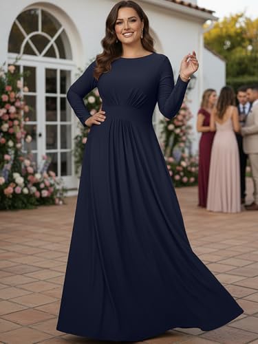 Image of KOH KOH Womens Long Sleeve Flowy Modest Elegant Evening Maxi Dress Gown