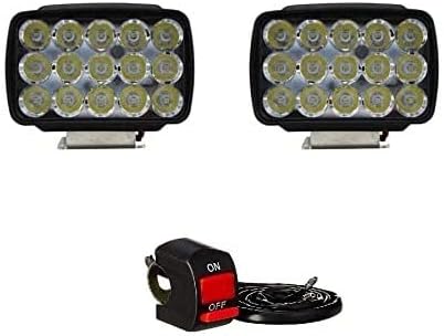 Wangsales® Universal 15 Led Bike Led Light Headlight Bulb High Power| Motorcycle Fog Lamps Driving Lights Pods| Mirror Spot Beam Indicators Bulb Signals Handle Bar Hazard On OF Switch White Color All Parts Accessories Modified Motorcycle Bikes Scooty