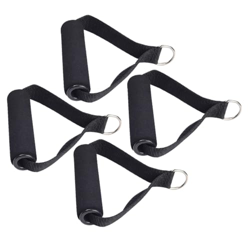 HONITANO 4 Piezas Asas de Agarre Único con Clips de Mosquetón para Entrenamiento de Mangos Resistentes para Cuerda de Tensión Multifuncional Kit de Negro para Ejercicios con Tubo de