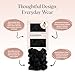 Kitsch Satin Scrunchies for Women – No Crease Hair Ties – Soft Satin Hair Scrunchies for Girls – Frizz Free, Gentle, Stylish Hair Accessories – Black, 5 pcs