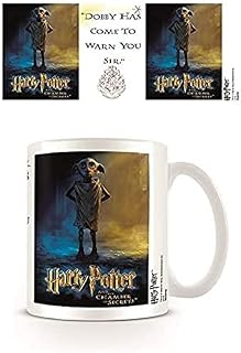 Harry Potter Ceramic Mug with Dobby, Logo and Hogwarts Crest in Presentation Box - Official Merchandise