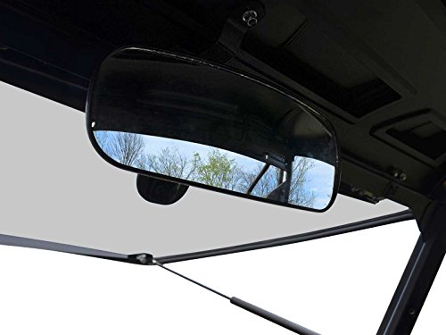 SuperATV Adjustable Rear View Mirror for Polaris Ranger 570/900 / 1000 / Crew (See Fitment for Compatible Models and Years) - Easy to Install!