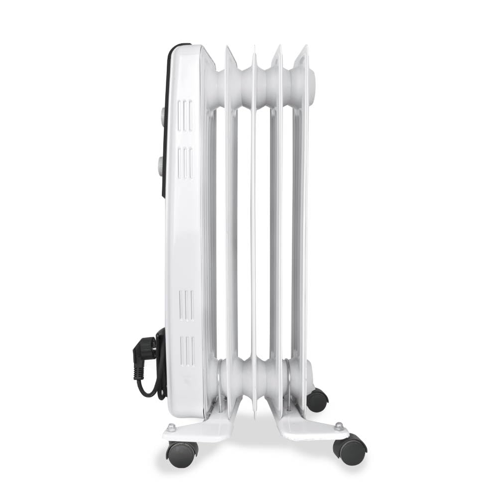 Orbegozo RF 1000, radiatore ad olio, potenza 1000 W, 5 elementi, termostato regolabile, luci LED, 2 livelli di potenza