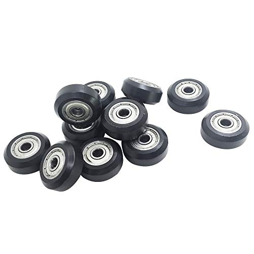 Afunta 12 Pcs Big Plastic Pulley Wheels With Bearings Gear Perlin For 3D Printer, Compatible With Cr-10 / Cr-10S / Cnc Router Hybrid – Black #TOP7