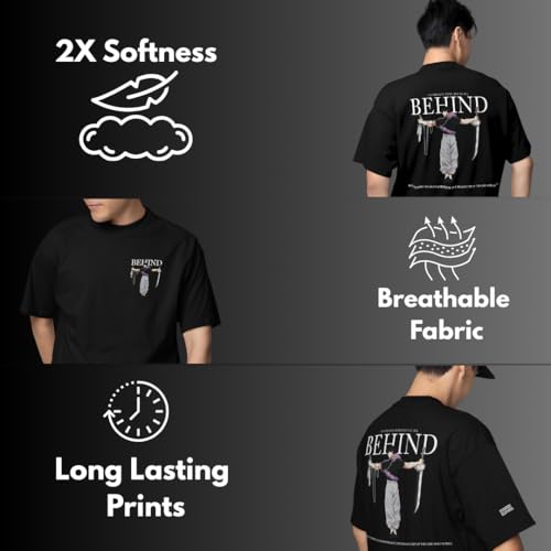 Image of Oversized Printed /Plain T-Shirt | Gym T Shirts Round Neck Stylish Tees | Casual Graphic Tshirt for Men