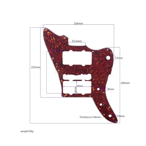 Plaque de protection guitare électrique double pickguard noir - 5