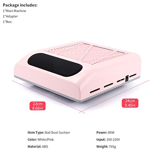 Aspiradora para uñas de 80W y colector de polvo de succión fuerte para manicura 4