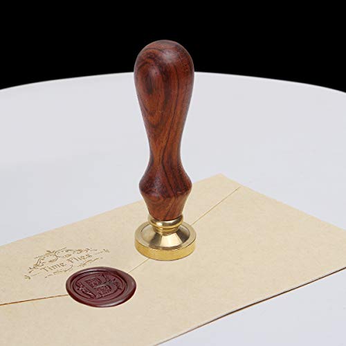 Mingting Wax Seal Stamp Kit,Mingting Classical Old-Fashioned Antique Wax Stamp Seal Kit Initial Letters Alphabet Set Gift Box with Vintage Wooden Handle and Brass Color Head(B)