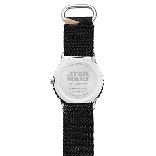 Image of Star Wars The Mandalorian Kids' Bezel Stainless Steel Time Teacher Analog Nylon Strap Watch