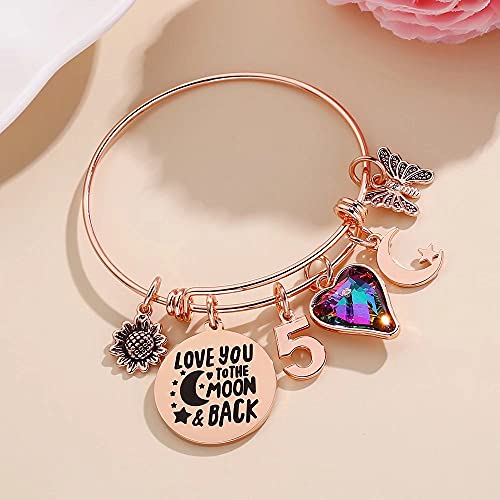Image of Ursteel Birthday Gifts for Women Girls Bracelet, Birthday Charm Bracelets 10th 20th 30th 40th 50th 60th 70th 80th 90th Birthday Gift for Daughter, Sister, Friend, Teen Girls, Mom, Grandma