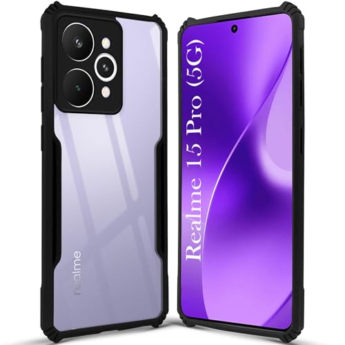 Image of Jkobi Back Case Cover for Realme 15 Pro (Shockproof with Polycarbonate Clear Panel | Professional Black)