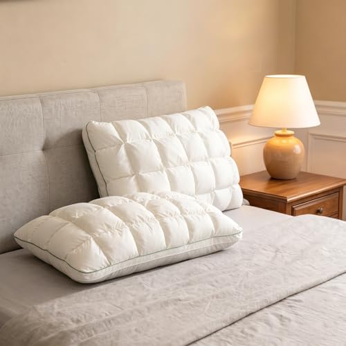 Mellow Puff Pillow Mellow Puff Pillow Cooling CloudLike Plush Soft Sleep Pillows Cooling Dual-Sided Soft & Supportive Down Alternative Hotel Quality Bed Pillows (White Pack of 2-Queen)