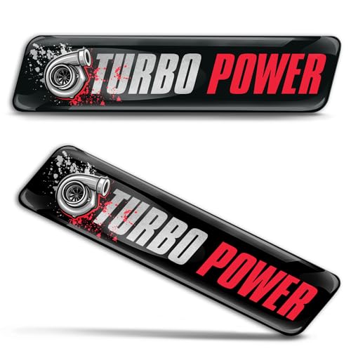 SkinoEu 2 x Aufkleber 3D Gel Silikon Stickers Autoaufkleber Auto Motorrad Fahrrad Helm, Abzeichen Emblem Turbo Power Schwarz Rot Silber KS 152 SkinoEu 2 x Aufkleber 3D Gel Silikon Stickers Autoaufkleber Auto Motorrad Fahrrad Helm, Abzeichen Emblem Turbo Power Schwarz Rot Silber KS 152