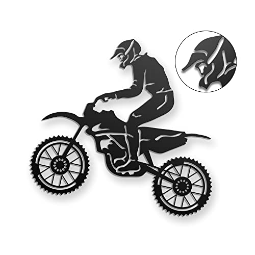 Image of Generic METSY Wall Decor(Dirt Bike Rider) Metal Art, 1.2mm Metal Sheet, Laser Cut, Premium Finish, Scratch & Rust Resistant, 45x43cm, Multiple Rooms