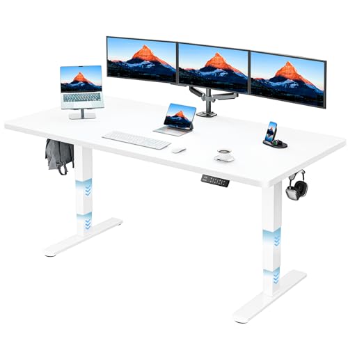 HUANUO Höhenverstellbarer Schreibtisch 160x80cm Ganze Tischplatte, Elektrisch Schreibtisch...