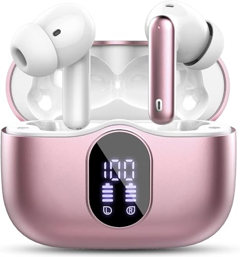 Wireless Earbuds Bluetooth 5.3 Headphones Bass Stereo Ear Buds with Noise Cancelling Mic LED Display...