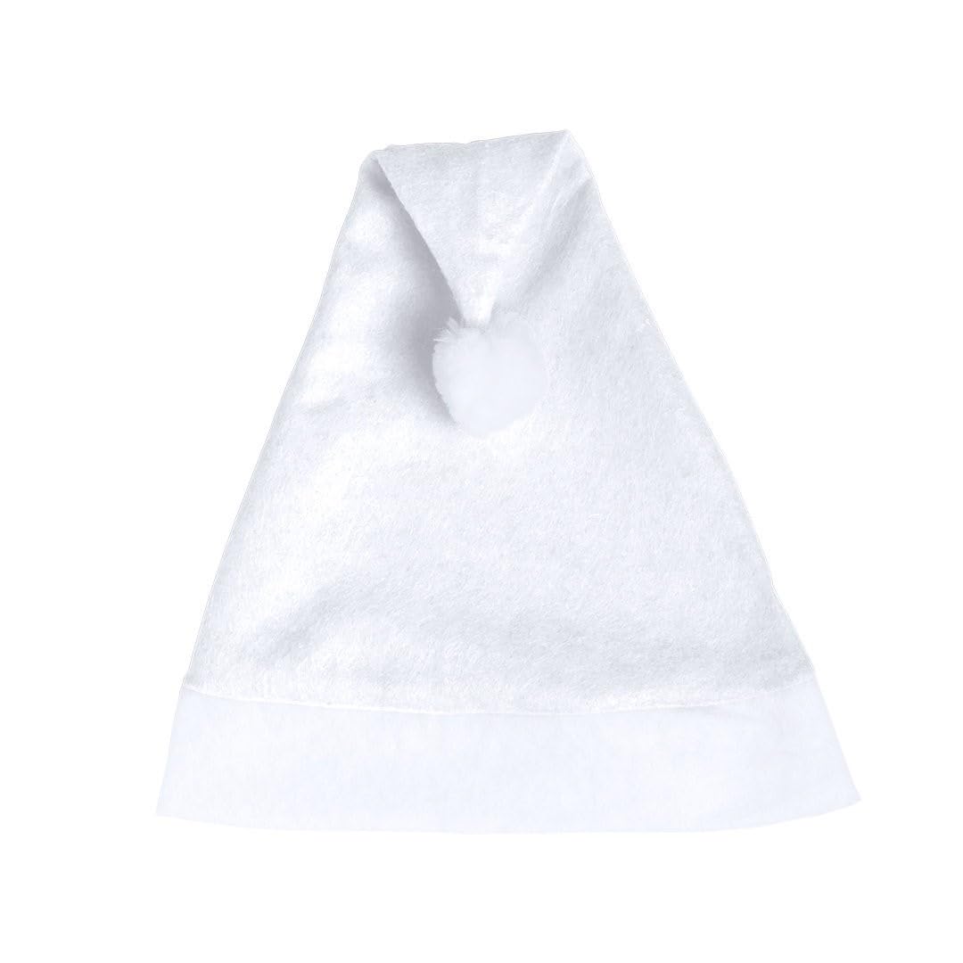 eBuyGB White Christmas Santa Hat & Novelty Festive Accessories, Unisex Adults Fancy Dress Costume Party Xmas Hat (Pack of 6)
