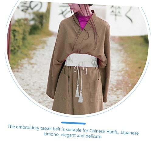 Homoyoyo Japanese Silk Floral Embroidered Obi Sash for Kimono & Yukata - Elegant Traditional Accessory3