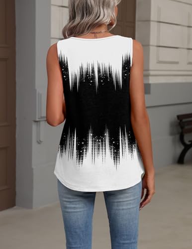Image of Zeagoo Womens Tank Tops Summer Sleeveless Loose Fit Tops V Neck Pleated Shirts Basic Tees Dressy Casual Trendy Clothes