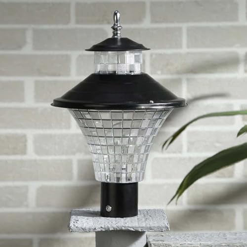 Image of SINOMAN Metal and Polycarbonate Main Gate Light for Outdoor Pillars Durable Waterproof Post Lamp for Garden, Driveway, Entrance, Driveway,Pathway, Lawn and Fence Columns (Without Bulb)