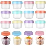Kievano Contenitori Ermetici per Alimenti Piccoli – Set di 12 Mini Contenitori con Coperchio, 80 ml, Ermetici, Impilabili, Ideali per Snack, Salse, Adatti al Microonde