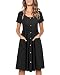 OUGES Women's Long Sleeve Loose Casual T-Shirt Dress(Black,XXL)
