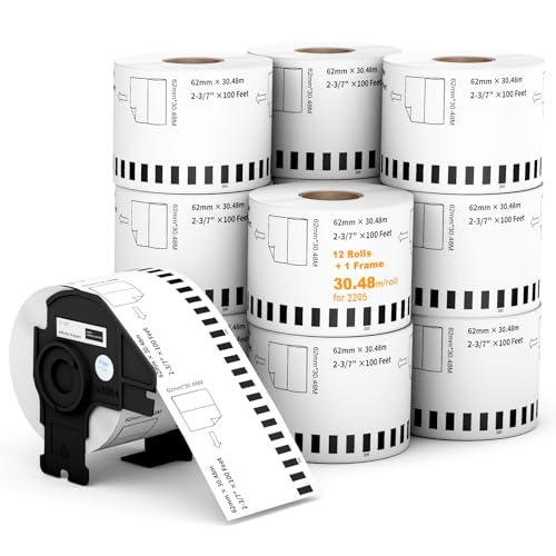 Labelebal DK-2/3-7" x 100' labels, 12 rolls + frame