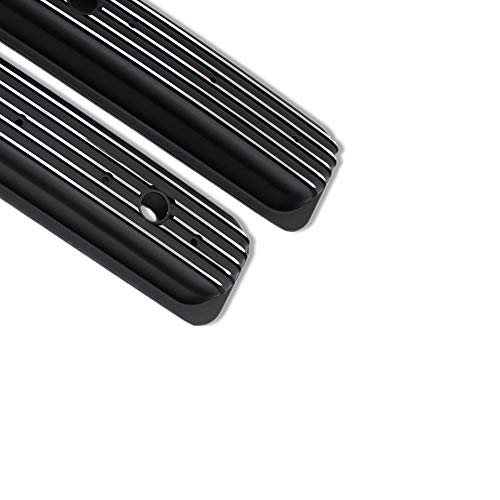 Demotor Performance Black Coated Center Bolt Short Valve Covers For Sbc Small Block Chevy 305 350 #TOP4